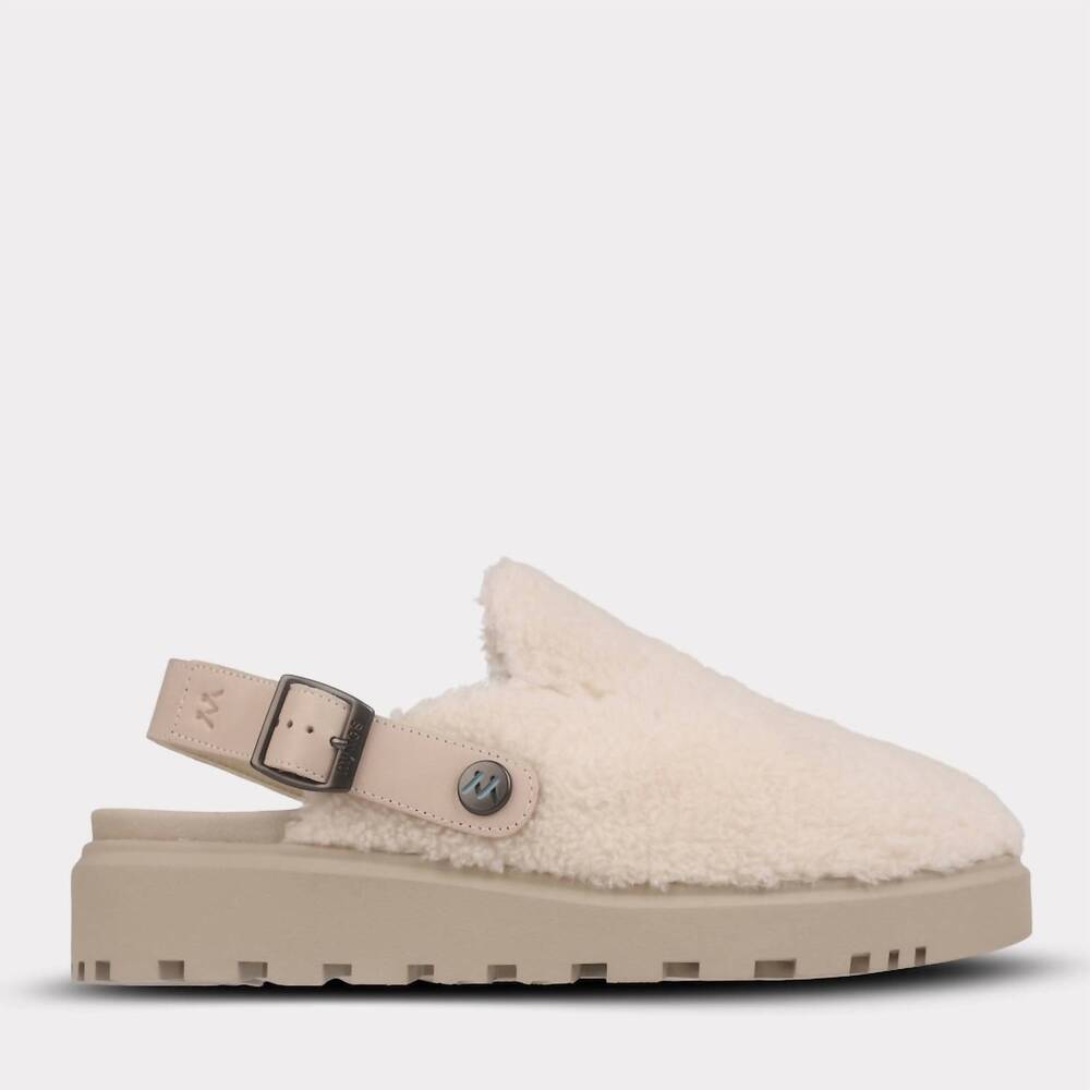NEW MYKOS women's lilah slip-on travel mule in white/taupe